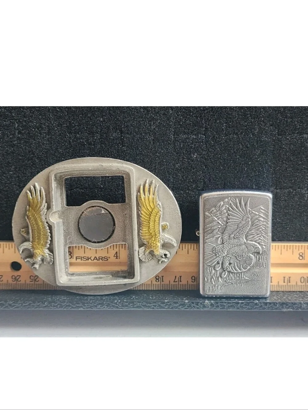 Vintage Siskiyou Eagle Lighter Belt Buckle New Zippo Installed Eagle Themed